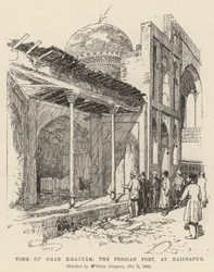Graf van Omar Khayyam, de Perzische dichter, in Naishapur